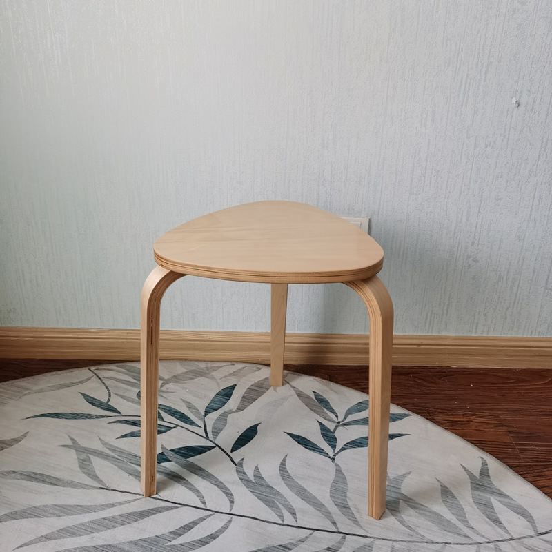 Taburete nórdico simple y moderno taburete de abedul apilables colorido taburete de silla baja taburete doméstico taburete redondo japonés