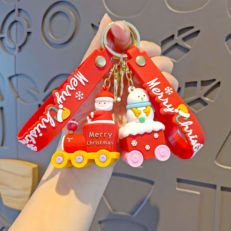 クロスボーダーサンタクロースキーホルダーペンダントクリスマスツリープレゼント雪だるまキーホルダー祝日プレゼントお土産卸売り|undefined