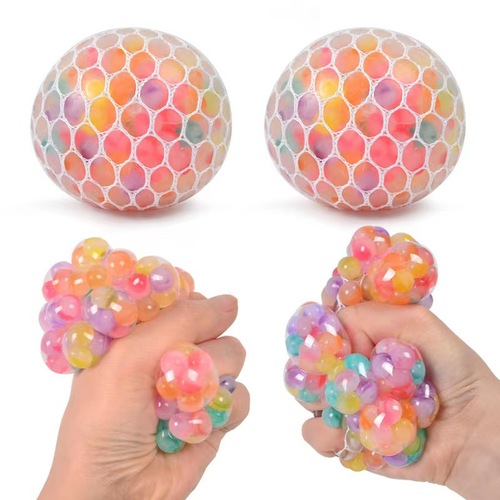 New and unique hot-selling street stall vent grape ball 6.0 pattern beads colorful beads decompression vent ball squeeze pinch fun