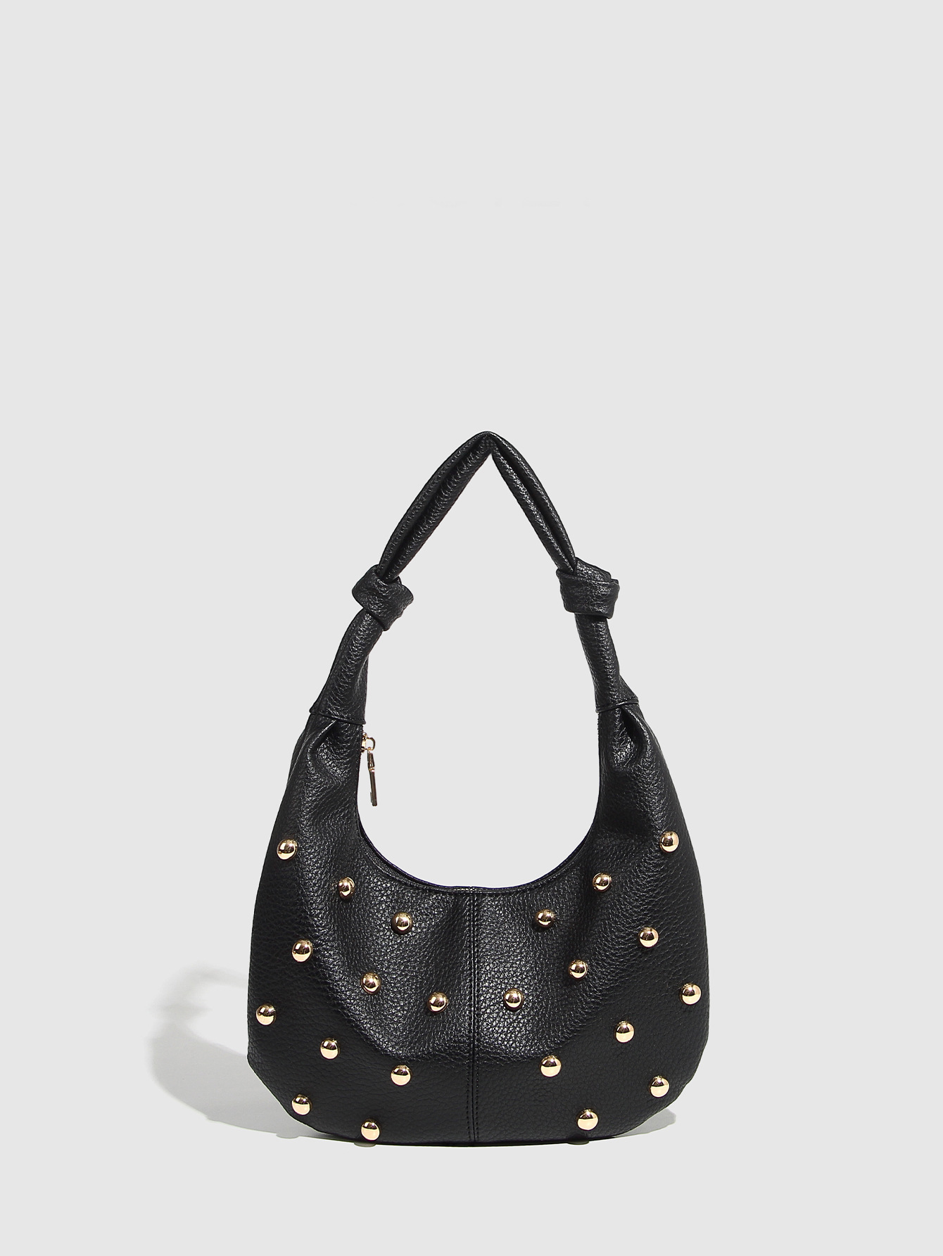 Manufacturer's 2025 New Metallic Handbag with Mushroom Studs, Rivet Shoulder Bag, Dumpling Underarm Bag, Women's Bag
