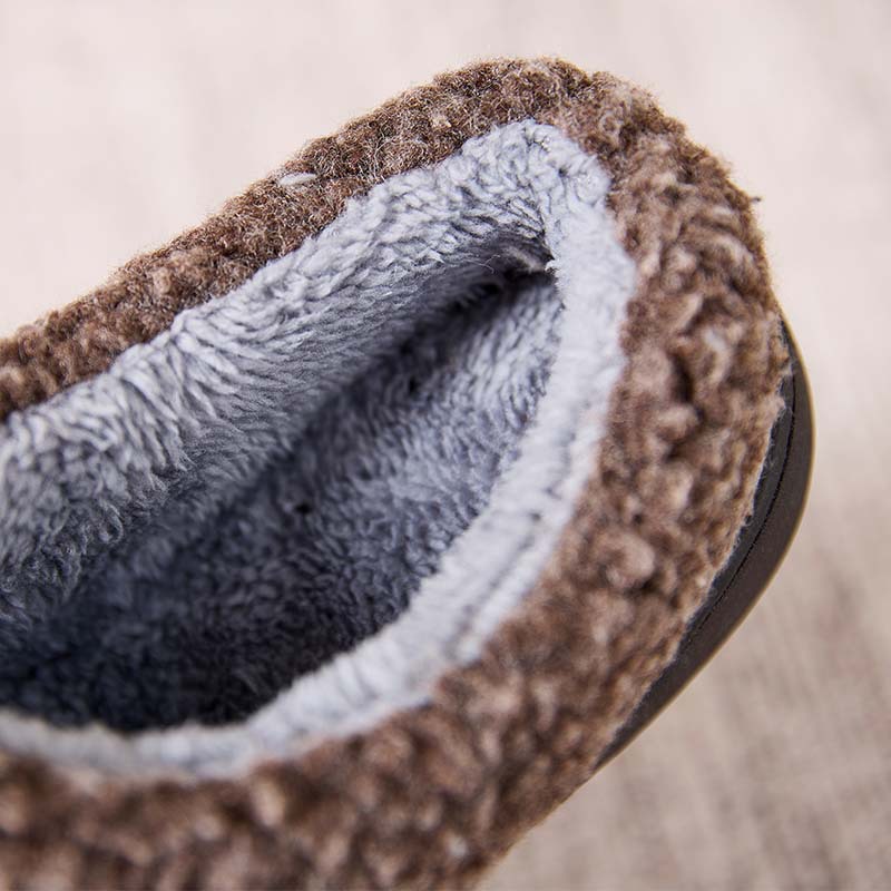 Zapatillas de algodón domésticas de invierno para hombres, lana cálida y veludo, bolsas de fondo suaves antideslizantes, zapatos de algodón cálidos para hombres