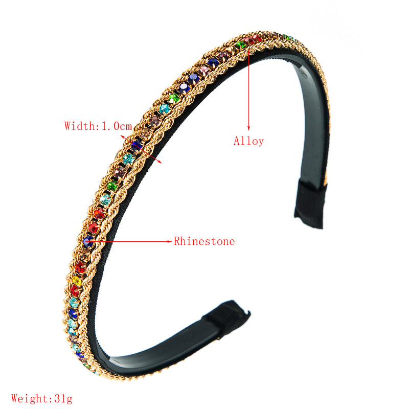 fashion simple twist chain rhinestone inlaid headbandpicture1