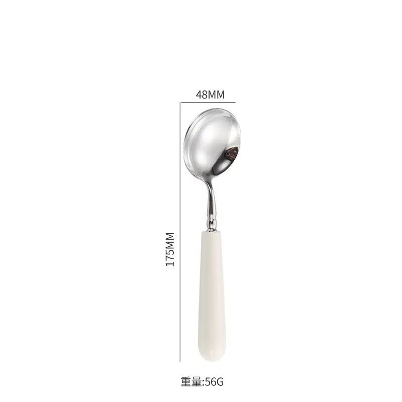 304 흰색 원형 테이블 스푼