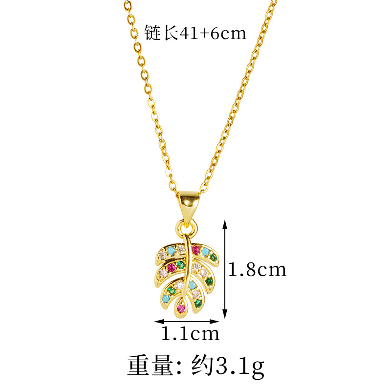 Collar de oro de arena de Vietnam Moda Super flash con microincrustaciones de hojas Pendientes Conjunto Mujer Dulce Todo fósforo Advanced Sense Joyas al por mayor