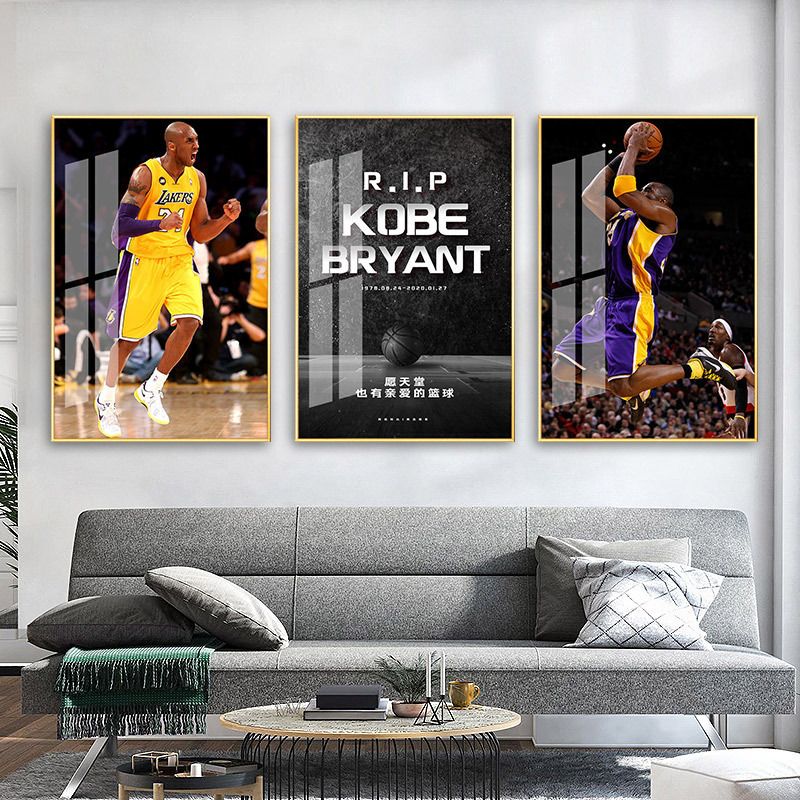 Commercial Decoration 24-Piece Hanging Art Decor Painting Beanie Poster for Living Room Kobe Basketball Bedroom Bryant
