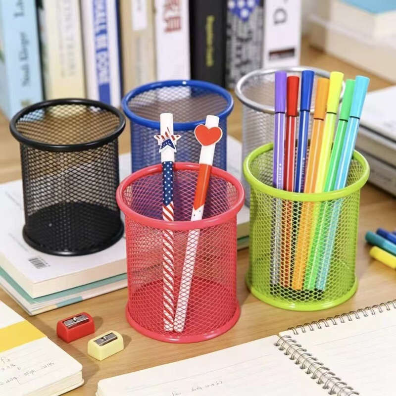 Creative Pen Holder with Hollow Design, Desktop Storage Container, Simple Student Stationery, Multifunctional Pen Holder, Office Colorful Spray-Painted Pen Holder Creative Pen Holder with Hollow Design, Desktop Storage Container, Simple Student Stationery, Multifunctional Pen Holder, Office Colorful Spray-Painted Pen Holder