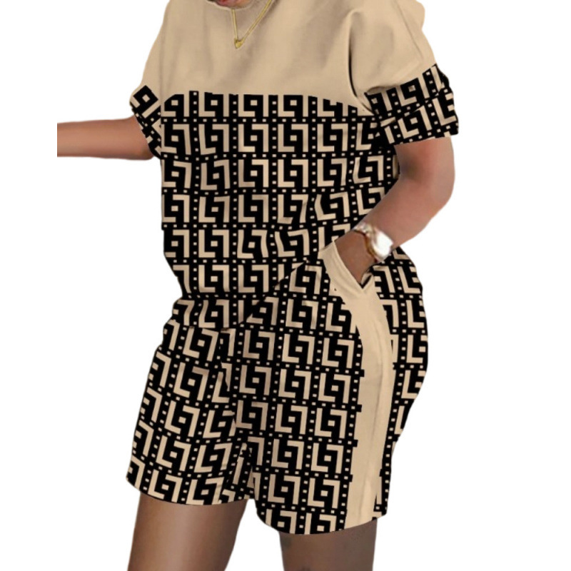 카키색 미로 프린트