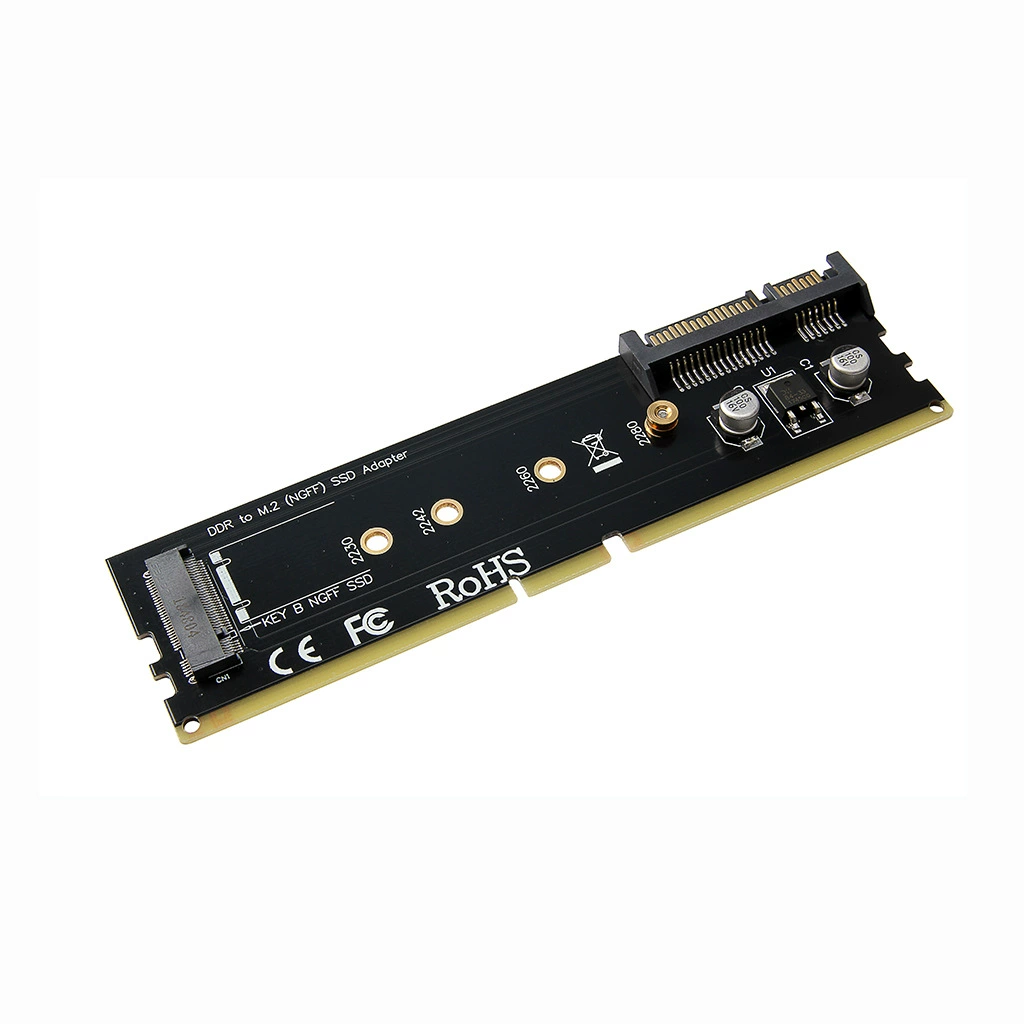 Адаптер-плата слот для DDR памяти на M.2 SSD B-Key, совместима с DDR2, DDR3, DDR4