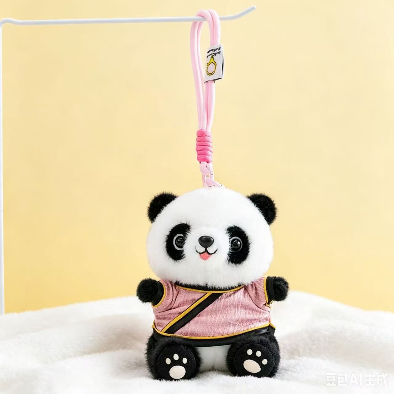 Cute panda muñeca peluche Sichuan panda gigante muñeca colgante creativo regalo hecho a mano logotipo al por mayor