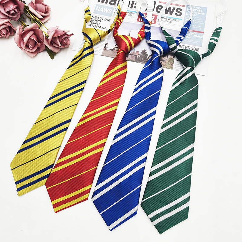 Spot wholesale Harry Potter corbata sin nudos estilo universitario niños y niñas rayas JK corbata accesorios de camisa