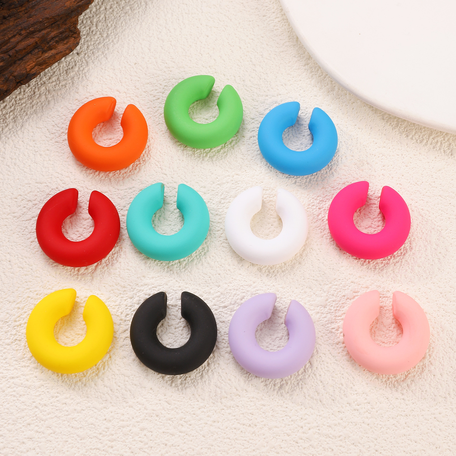 Color Matte Coarse Round C-shaped Candy Color No Piercing Ear Clip Female