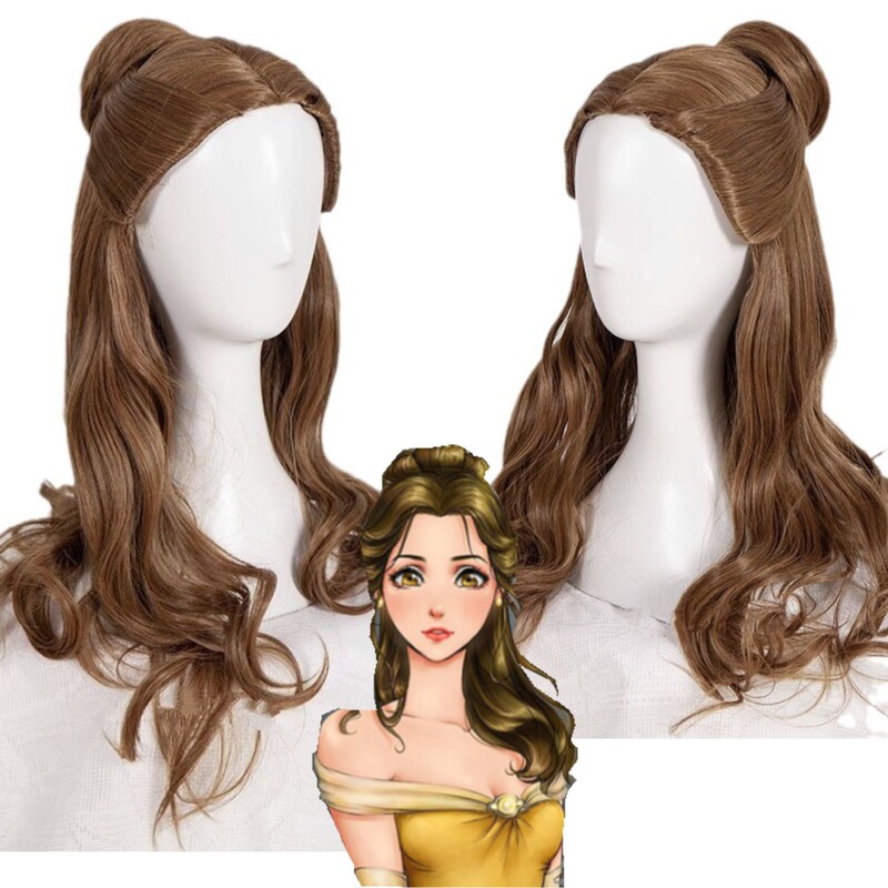 [Younan] Beauty and Beast princess Beier cos wig dark brown long curly hair simulation cosplay