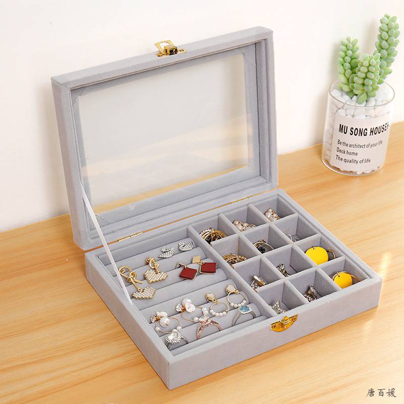 风首饰盒小精致便携耳钉戒指复古小号耳饰网红同款耳环收纳盒