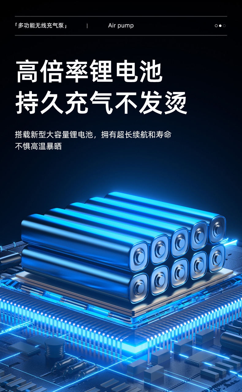 Car Air Pump Wireless Dual Power Supply Digital Display Air Pump Tire Air Pump Portable Intelligent Digital Display Air Pump