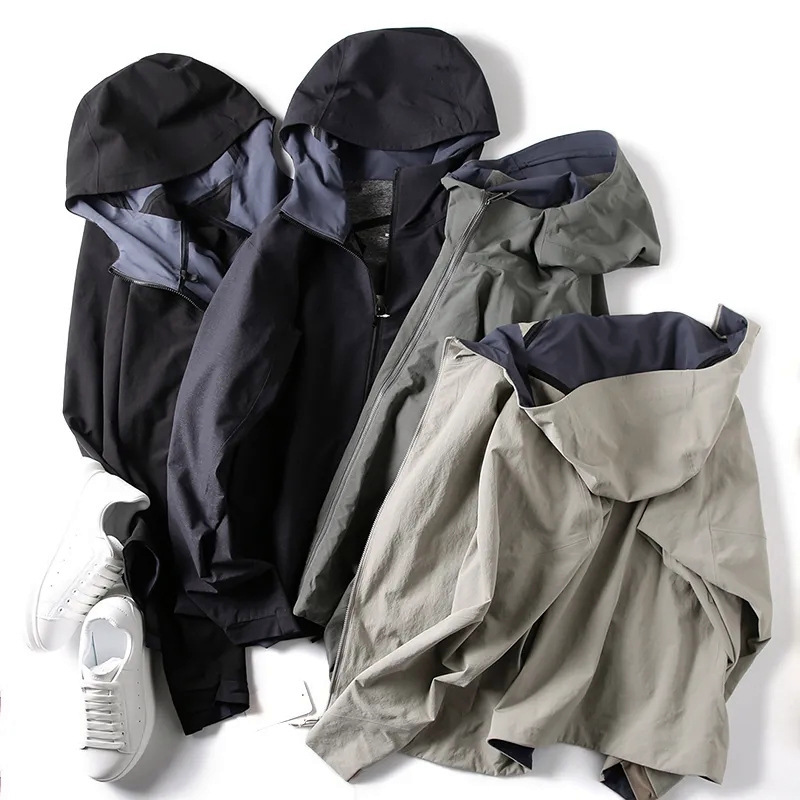 Designer Spring and Autumn Men's Business Casual Softshell Jacket Outdoor Urban Commuting Hooded Jacket Men's Breathable