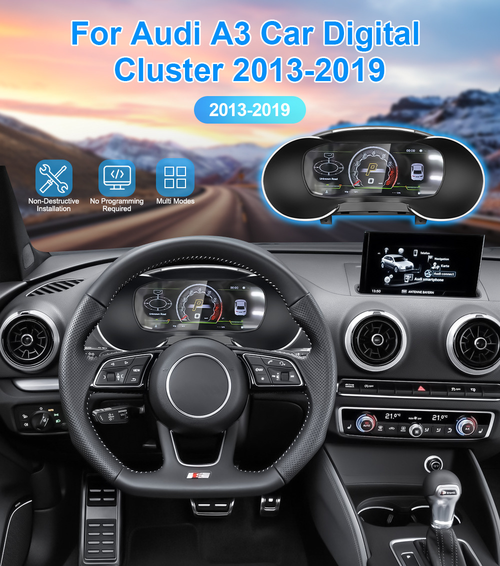 Suitable for Audi A3 Lcd Instrument Panel 12.3inch Linux System Global Digital Fuel Gauge Car Dashboard