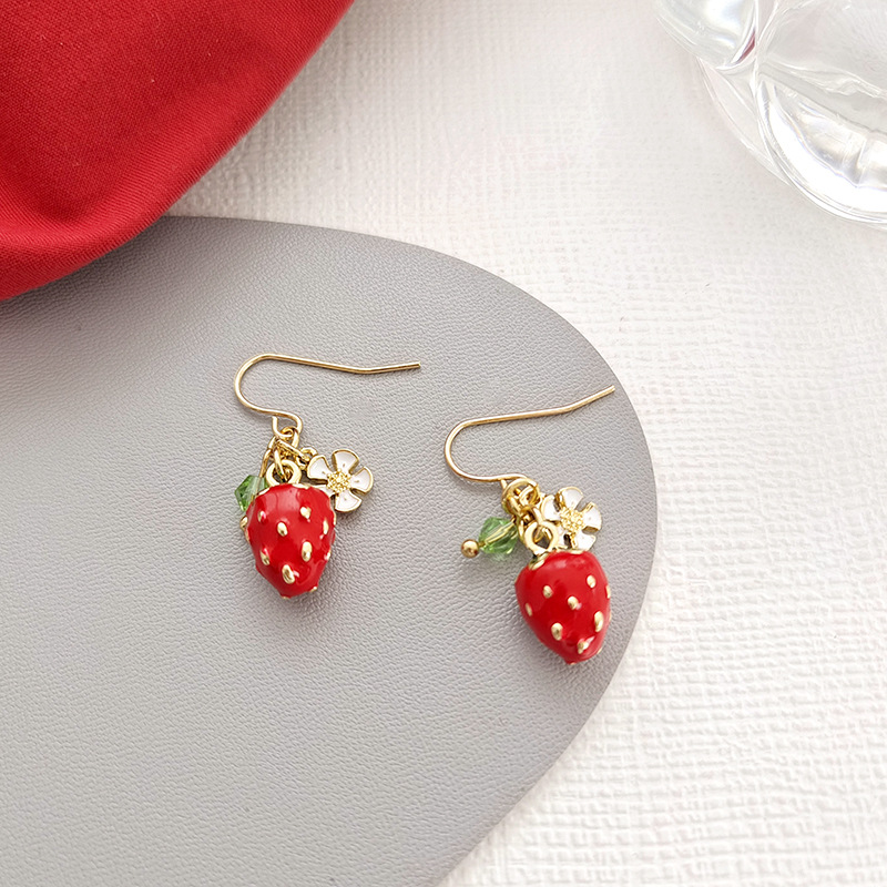 Sweet Fruit Alloy Stoving Varnish Glass Earrings display picture 3