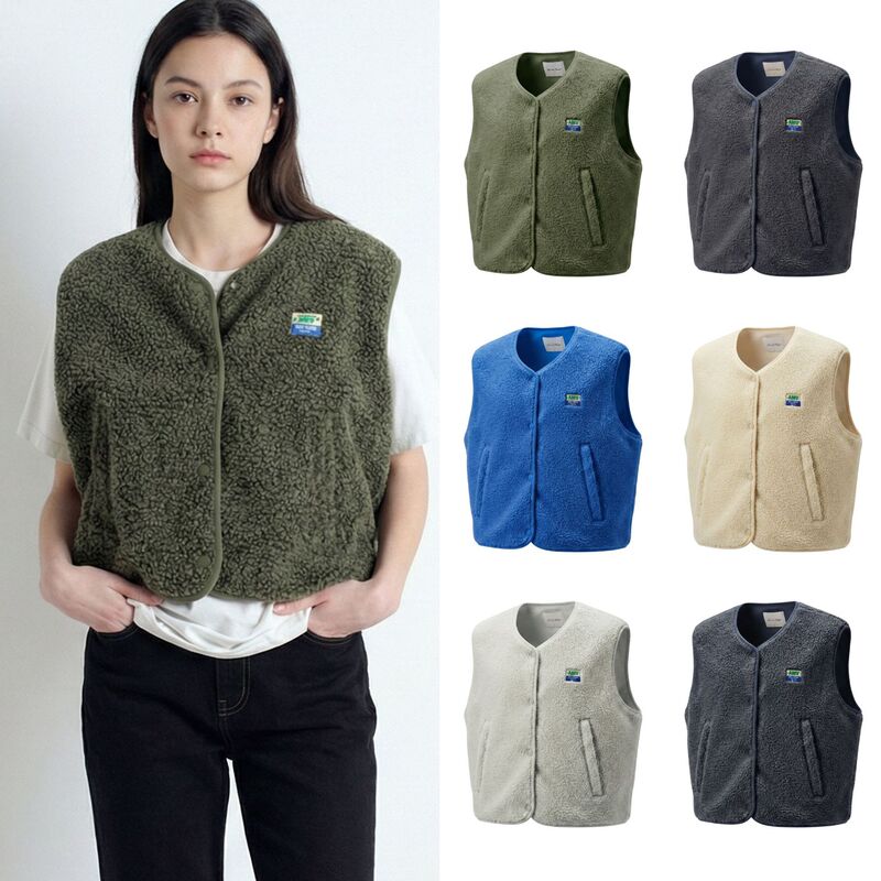 Amv Original Fabric Lamb Wool Polar Fleece Autumn and Winter Warm Windproof Vest Four-Season Style Sleeveless New Model
