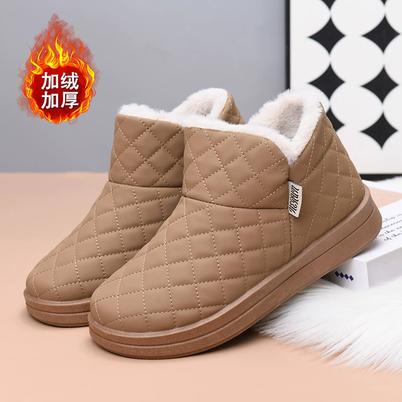 2024 новые снегоступы зимние бархатные утолщенные удобные теплые хлопчатобумажные туфли повседневные нескользкие сапоги короткие трубочки женские хлопчатобумажные туфли