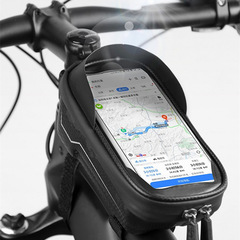Mountain bike road bike hard shell bag front beam bag upper tube bag mobile phone touch screen waterproof riding tool saddle bag