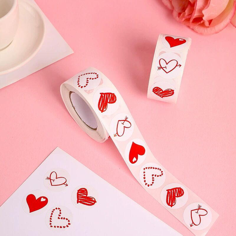 Heart Shape Holiday Festival Valentine's Day Copper Plate Sticker Simple Style Classic Style Washi Tape display picture 1