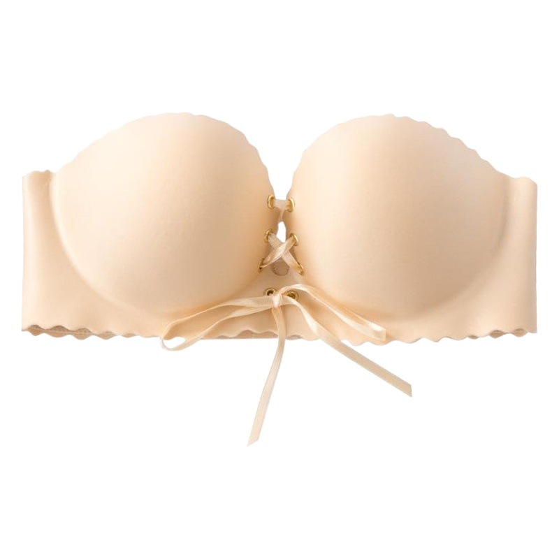 Sujetador sin tirantes de una sola pieza B sujetador antideslizante inalámbrico push up soporte superior Soporte de Palma sin costuras ropa interior brillante sujetador de mujer