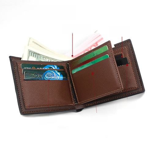 MenBense New Men's Short Wallet Suede Card Holder Casual Men's Wallet Large Capacity Multi Card Slot Wallet