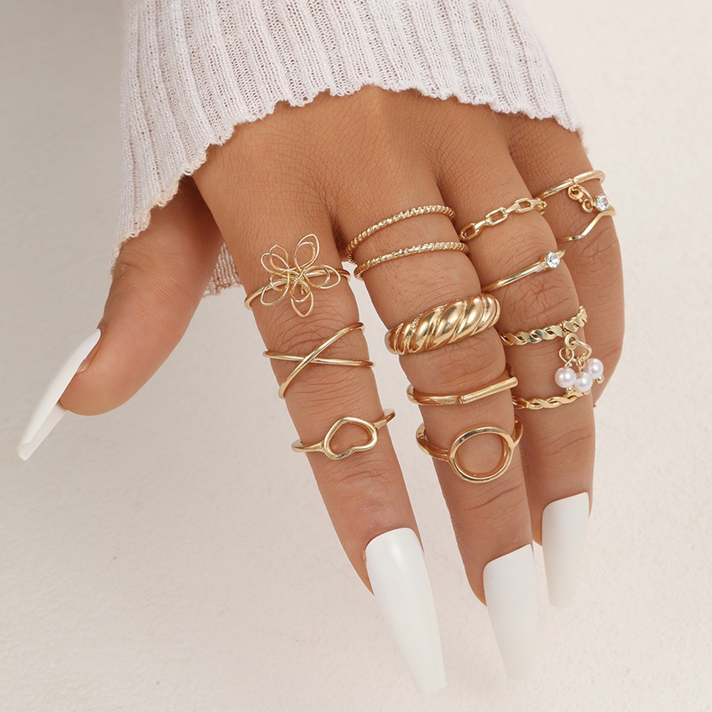 Guoxiu europeo y americano transfronterizo venta caliente mariposa amor abierto multi-conjunto anillo 22 piezas conjunto pulsera temperamento de la moda de las mujeres