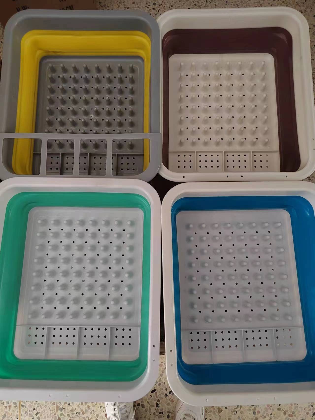 Rejilla para escurrir, rejilla plegable para cocina, vajilla de plástico para el hogar, caja de almacenamiento de vajilla, lavado de verduras, drenaje, canasta telescópica