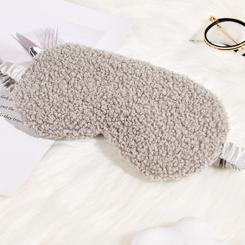 Wholesale plush eye mask teddy plush eye mask autumn and winter comfortable skin-friendly silk eye mask light-blocking sleep 