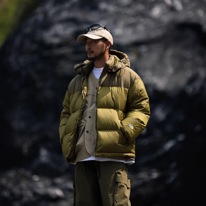 Rumen Hooded Detachable Contrasting Color 90 White Duck down Couple down Jacket Winter Cold-Proof and Warm Thickeneded down Jacket