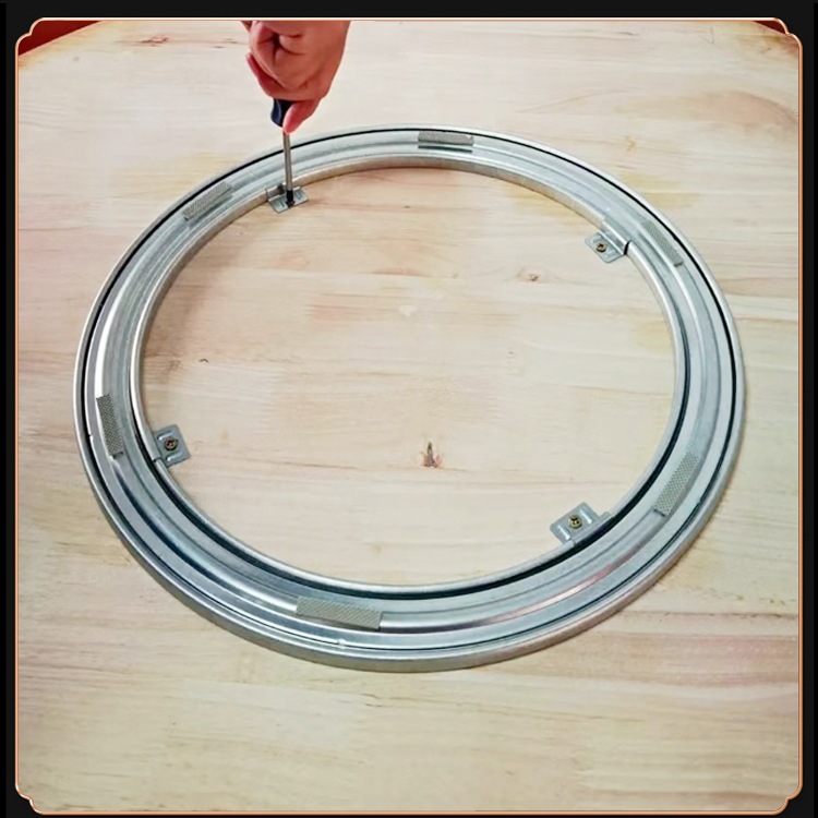 Mesa de comedor giratoria base rodamiento de madera maciza redonda gran mesa de hotel vidrio de mármol casero corazón giratorio