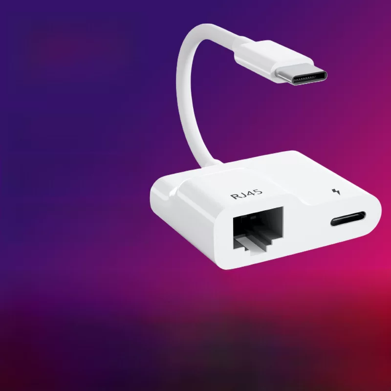 Тип C RJ45 ротор Ethernet преобразователь 100 Зиза сеть PD60W быстрая зарядка сетевой кабель ротор заголовок