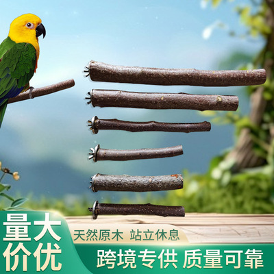 亞馬遜鳥類磨爪棒嘴磨砂鹦鹉站杆用品蘋果木非花椒木鳥籠玩具站杠