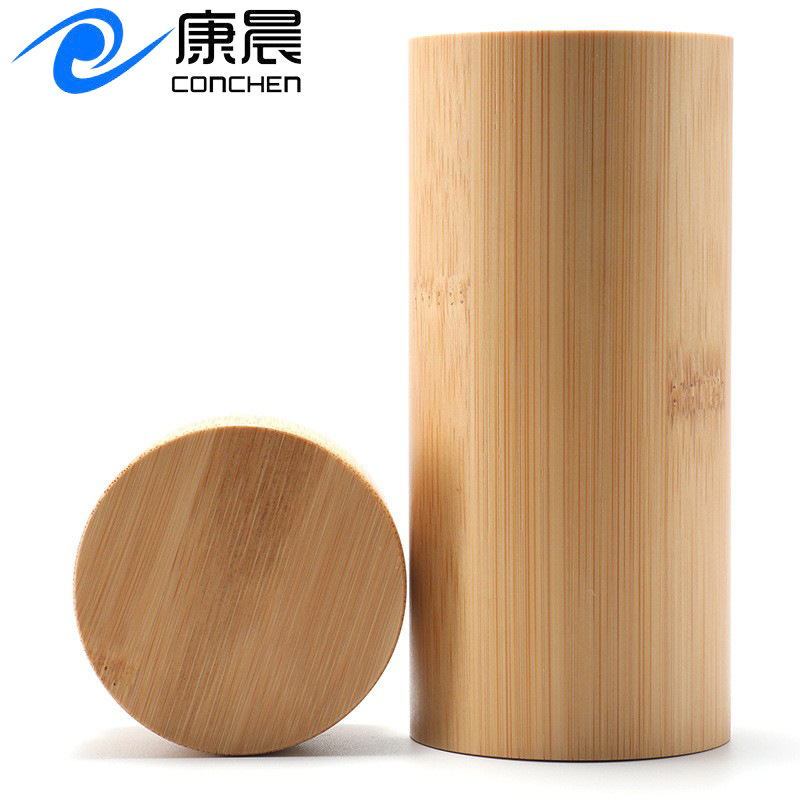 Cross-border new flat-bottomed cylinder bamboo glasses box retro bamboo sunglasses box bamboo sunglasses storage box wholesale