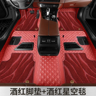 Wear-Resistant Full Coverage Floor Mats | Ayaqaltılar (Kovriklər) - national-package-installation-wine-red-wine-red-starry-sky-blanket