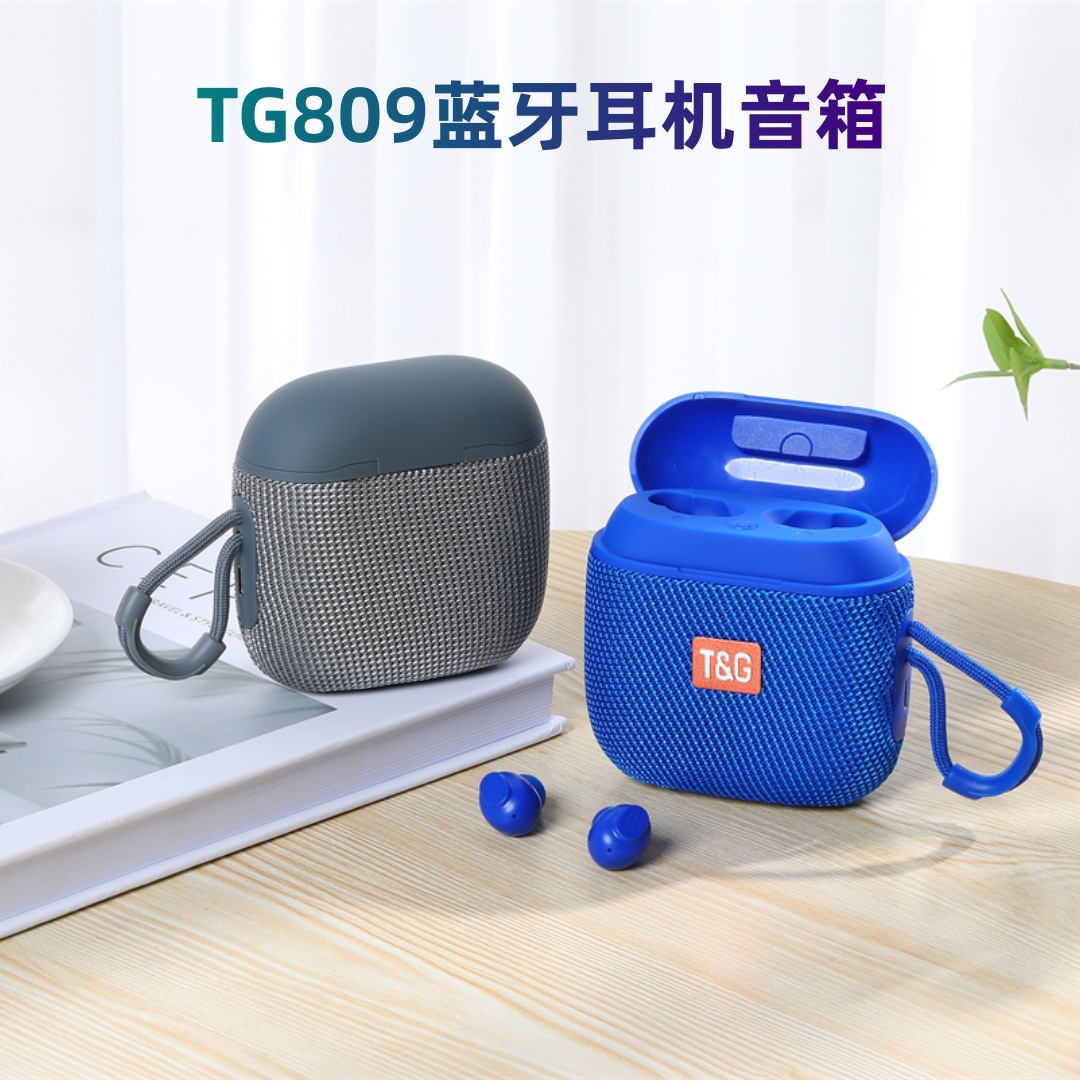 Transfronterizo TG809 altavoz de auriculares Bluetooth 2 en 1 TWS doble estéreo auriculares deportivos inalámbricos portátiles al aire libre