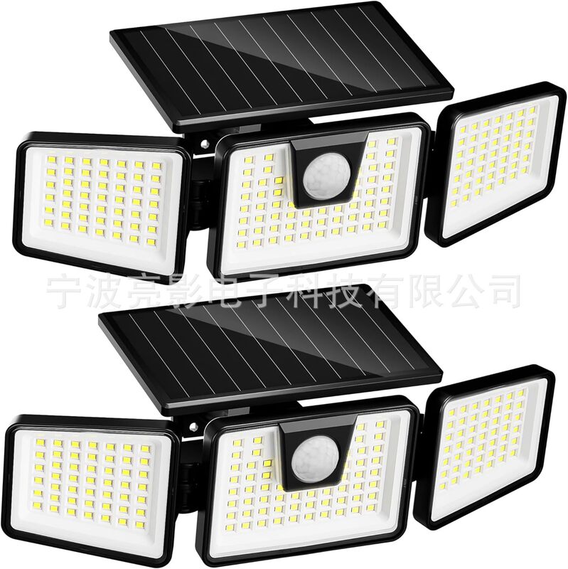 New Solar Three Head Wall Lamp LED Outdoor Waterproof Amazon E-Commerce Rotatable Outdoor Induction Garden Light