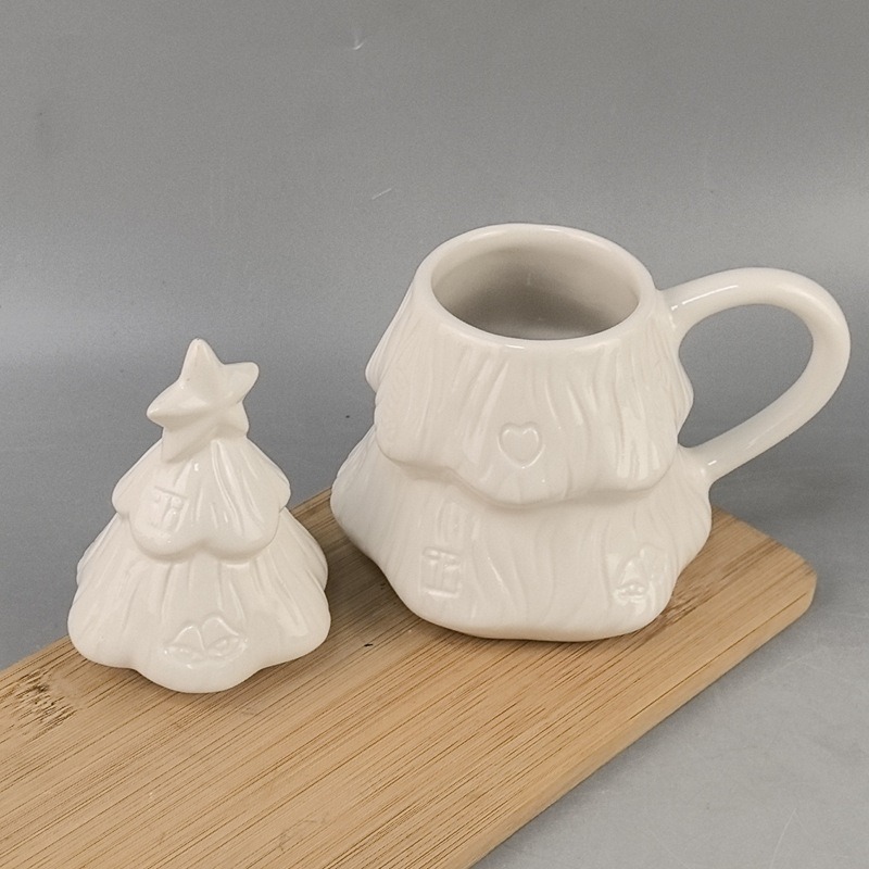 Tazas de cerámica estilo americano con temática navideña, cuidadosamente seleccionadas, con tapas, tazas de café, regalos navideños creativos para parejas