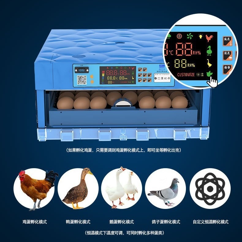 Incubadora inteligente, incubadora pequeña para pollos, patos y gansos de uso doméstico, incubadora de pollos totalmente automática, incubadora de huevos inteligente
