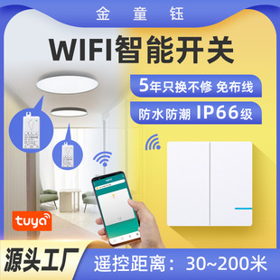 Cross-Border App Wireless Remote Control Switch 86 Type Wiring-Free Wall Graffiti Wifi Dual-Control Light Switch