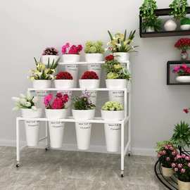 花店鲜花展示架人造花架花桶庭院鲜花展示柜婚庆花架