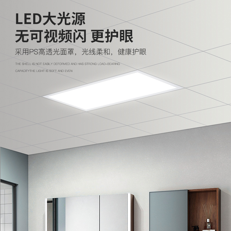 integrar lámpara led de techo incrustado aluminio cocina cocina baños inodoros iluminación de oficina lámpara de techo plana image 3