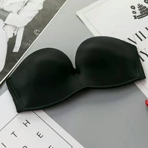 Anti-slip strapless bra for women Miracle Generation glossy thin half cup no rims seamless small chest push-up bra