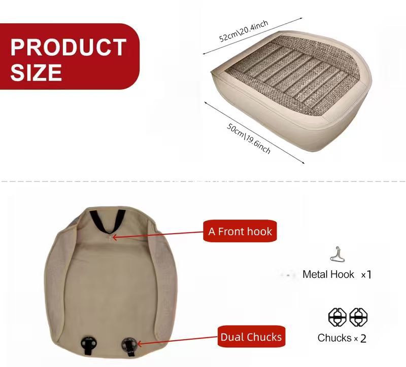 New Linen Backless Breathable Full-Coverage Single-Piece Seat Cover Suitable for All Seasons Car Interior Seat Protector