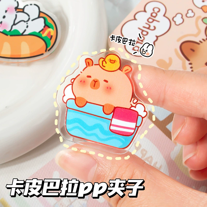 acrylic clip cartoon cute single-sided PP clip learning office desk sticky notes test paper creative clip
