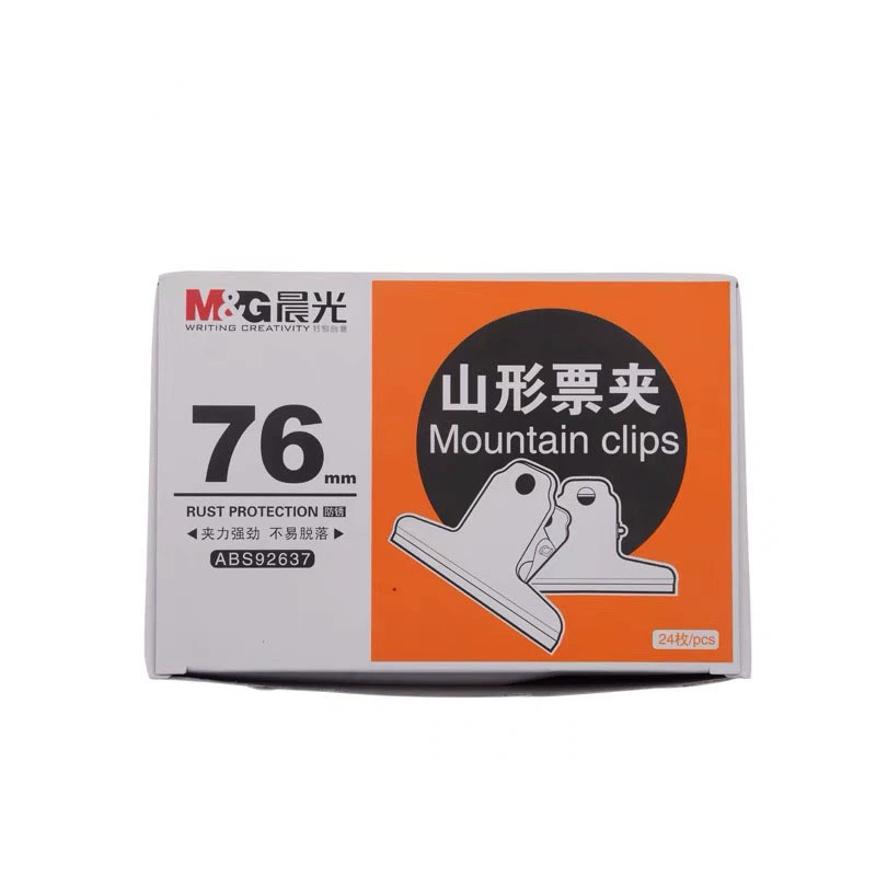 Morning light 92637 mountain-shaped ticket clip iron clip stainless steel clip 76mm strong clip large ticket clip