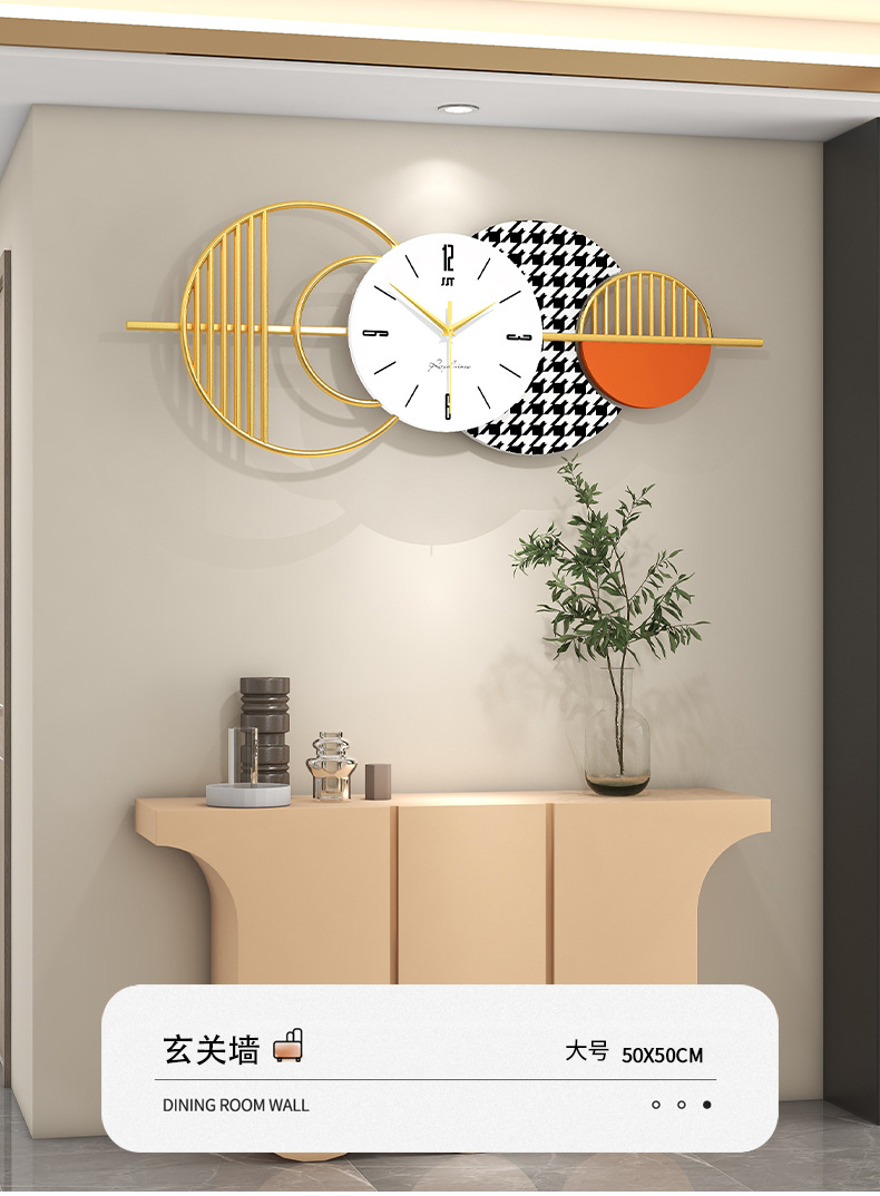 钟表客厅轻奢家居装饰时钟挂墙餐厅背景墙画欧式时尚创意网红挂钟详情21