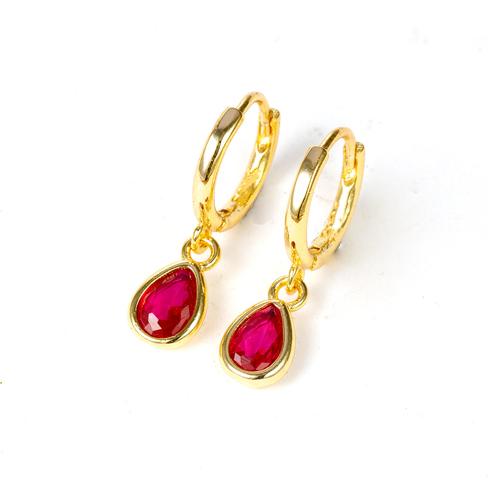 1 Pair Ig Style Simple Style Water Droplets Plating Inlay Copper Zircon Drop Earrings display picture 16
