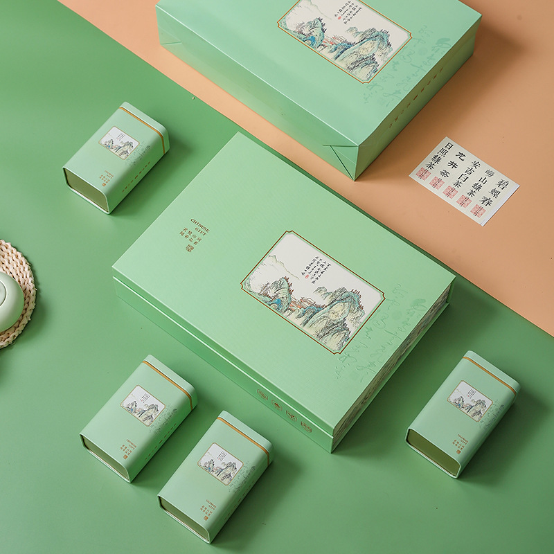 新款春茶茶叶包装礼盒空盒龙井碧螺春毛尖半斤一斤装绿茶礼盒空盒